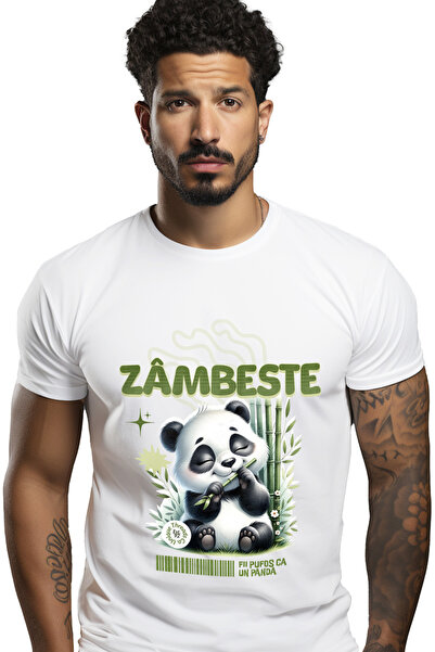StoryGift Romania Tricou Barbati Urs Panda Pui Zambeste Fii Pufos Ca Un Panda...
