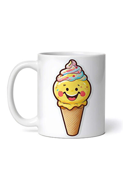 OEM Cană albă personalizată, Înghețată zâmbitoare, INOVATIX®. 330ml