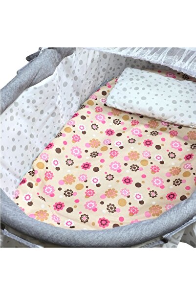 BabyCara Rocking Baby Cradle with Mosquito net and Storage Basket Lock Function for 0-12 Months