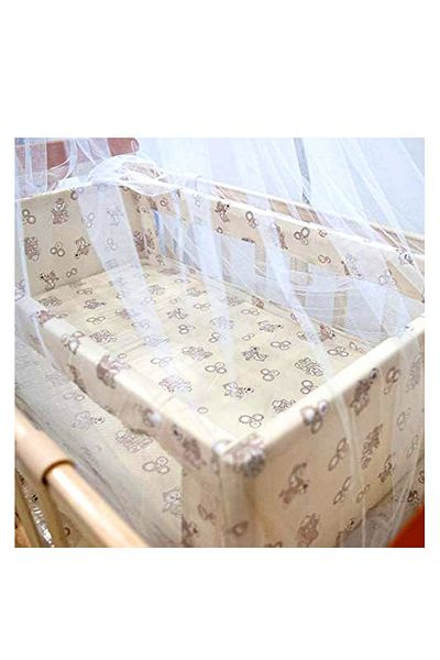BabyCara Crib Wood Multi-Purpose Swing Baby Bed Height Adjustable With Side Doors And Mosquito Net 100x50