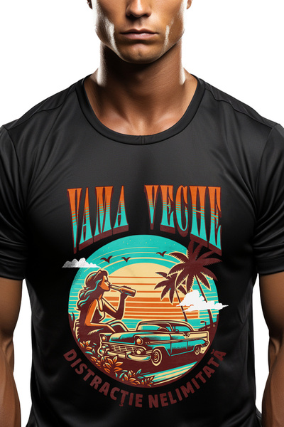 StoryGift Romania Tricou Barbati Vama Veche - Distractie Nelimitata Vintige T...