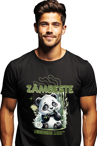 StoryGift Romania Tricou Barbati Urs Panda Pui Zambeste Fii Pufos Ca Un Panda...