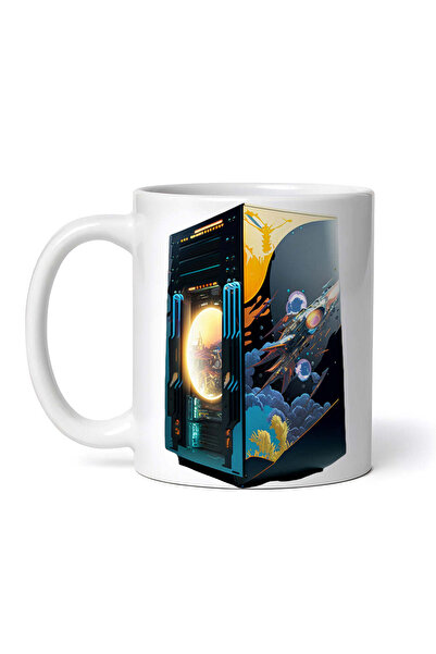 OEM Cană albă personalizată, turn de gaming pentru PC, INOVATIX®. 330ml