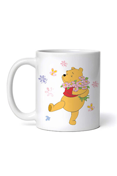 OEM Cană albă personalizată, Winnie The Pooh culegând flori, INOVATIX®. 330ml