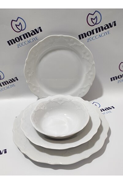 Porland PORSELEN QUEEN 24 PARÇA 6 KİŞİLİK YEMEK TAKIMI ( PASTA TABAĞI BÜYÜK)