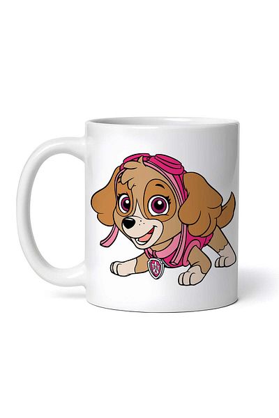 OEM Cană albă personalizată, Patrula Cățelușilor Skye în echipament complet, INOVATIX®. 330ml