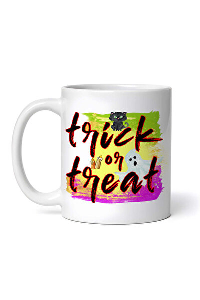 OEM Εξατομικευμένη λευκή κούπα, Trick or treat, INOVATIX®. 330 ml