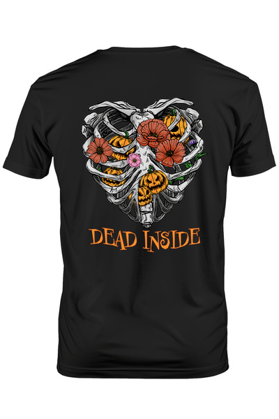 StoryGift Romania Tricou Barbati Cu O Inima De Schelet Cu Mesajul "dead Insid...
