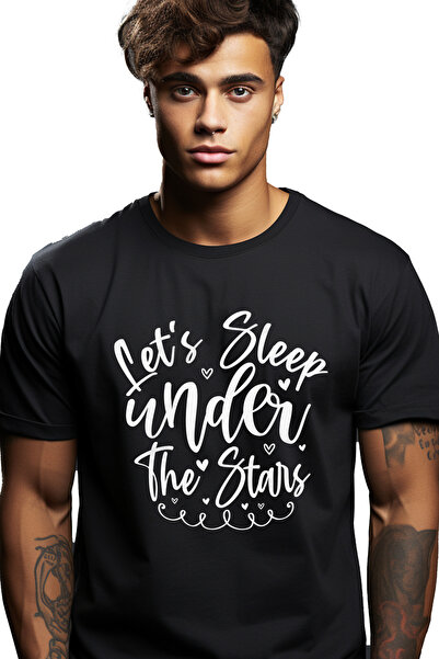 StoryGift Romania Tricou Barbati Cu Mesajul In Engleza "let's Sleep Under The...