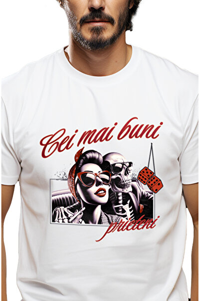 StoryGift Romania Tricou Barbati Fata Si Schelete Selfie Cei Mai Buni Prieten...