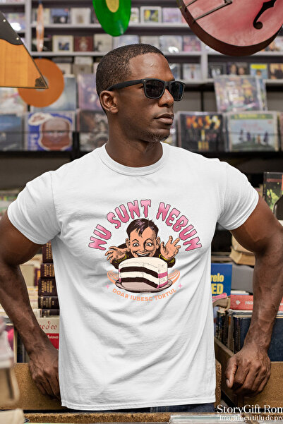 StoryGift Romania Men's T-Shirt Sweet Lovers Funny Text I'm Not Crazy With Print On The Face, 100% Cotton