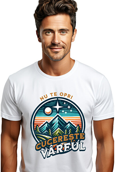 StoryGift Romania Men's T-Shirt Motivational Message Don't Stop Conquer the M...