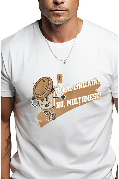 StoryGift Romania Tricou Barbati Decafeinizata Nu, Multumesc! Pahar Cafea Dan...