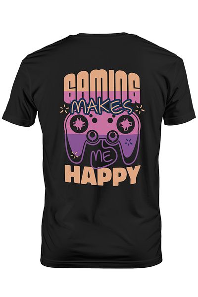 StoryGift Romania Men's T-Shirt With The Message Gaming Makes Me Happy, Text In English, Play Station Controller, Love Stg