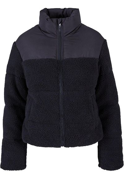Urban Classics Damen Ladies Short Sherpa Mix Puffer Jacket