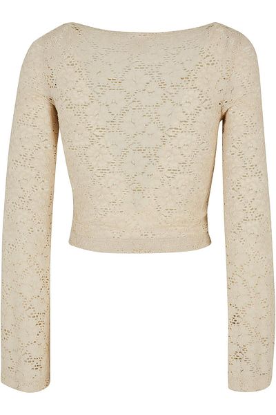 Urban Classics Damen Ladies Cropped Lace Longsleeve