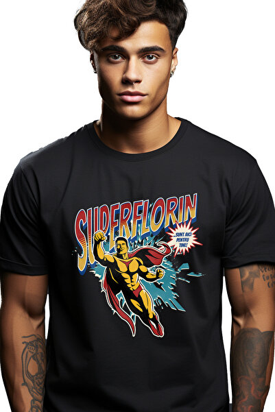StoryGift Romania Tricou Barbati Super Florin, Supererou Sunt Aici Pentru Tin...