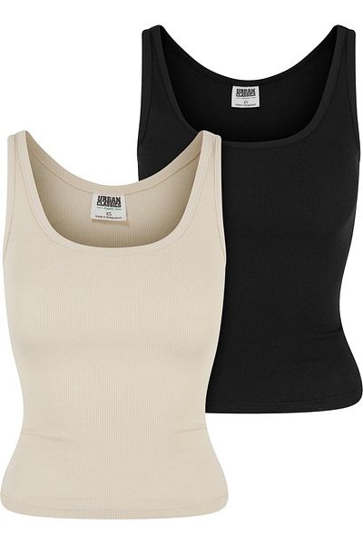 Urban Classics Ladies Basic Rib Top 2-pack