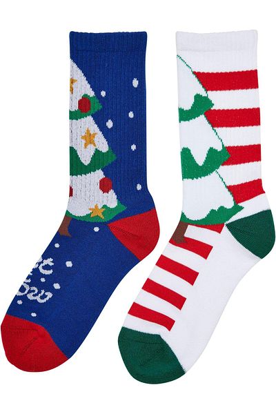 Urban Classics Unisex Fancy X-mas Tree Socks 2-pack
