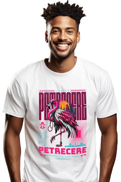 StoryGift Romania Ανδρικό T-Shirt Φαμίνγκο, Για Πάρτι, Μόδα και Διασκέδαση, Μ...