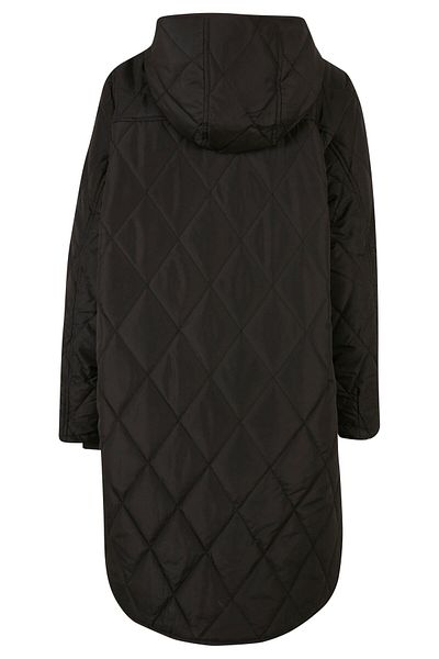 Urban Classics Damen Oversized-Mantel mit Rautensteppung und Kapuze