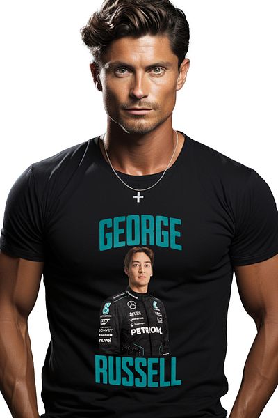 StoryGift Romania Tricou Barbati George Russell Cursa Profesionista Formula 1 Viteza Cu Imprimeu Pe Fata, 10stg