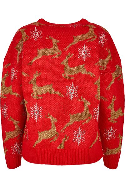 Urban Classics Damen Ladies Oversized Christmas Sweater