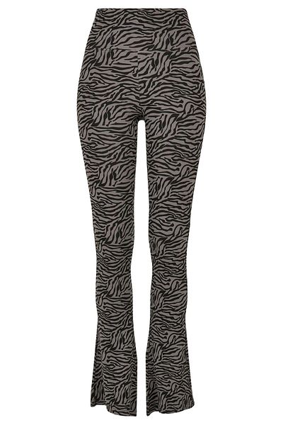 Urban Classics Damen Ladies High Waist Zebra Boot Cut Leggings