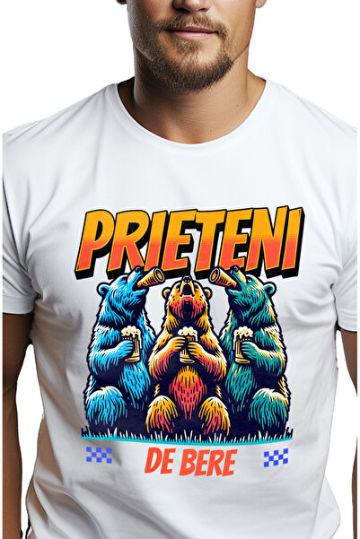StoryGift Romania Tricou Barbati Trei Ursi Prieteni De Bere, Petrecere, Distr...