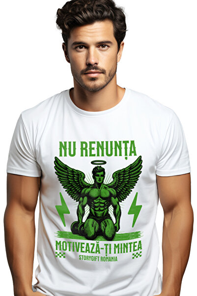 StoryGift Romania Tricou Barbati Inger Sportiv Motivational Gym Mintea Cu Imp...
