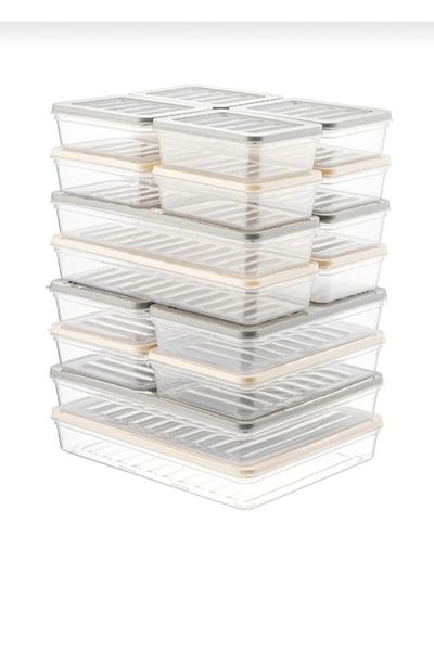 VZN Refrigerator Organizer Refrigerator Storage Container Freezer Compatible Storage Container Organizer Set