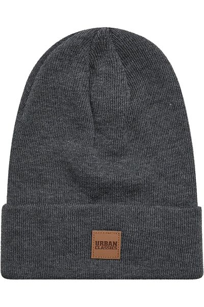 Urban Classics Unisex Synthetic Leatherpatch Long Beanie