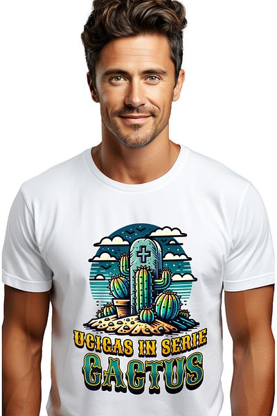 StoryGift Romania Men's T-Shirt Serial Killer Cactus, Dangerous Plant, Nature Lovers With Stg Print
