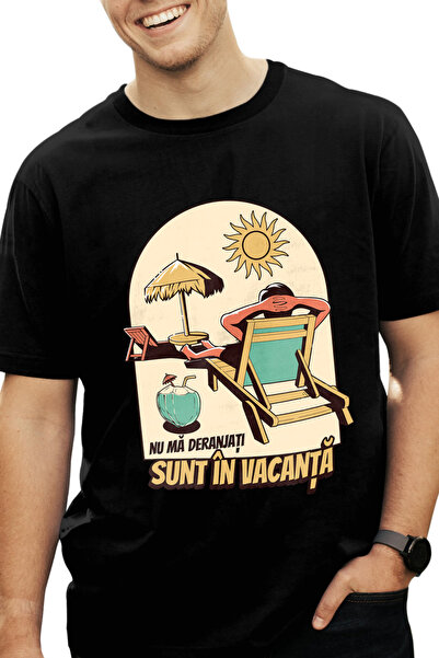 StoryGift Romania Tricou Barbati Om Pe Sezolong, Vacanta, Relaxare Pe Plaja, ...