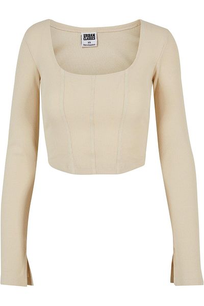 Urban Classics Damen Ladies Short Rib Corsage Longsleeve