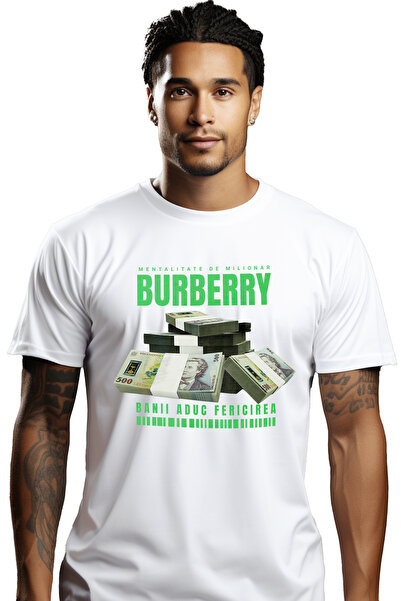 StoryGift Romania Tricou Barbati Burberry - Banii Aduc Fericirea Cu Imprimeu ...