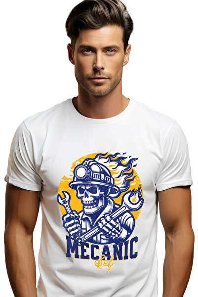 StoryGift Romania Tricou Barbati Schelete Cu Casca In Flacari Text Mecanic Pr...