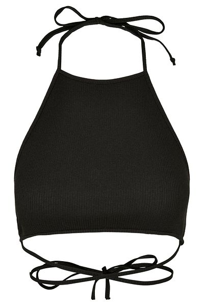 Urban Classics Damen Ladies Rib Trapeze Cropped Top