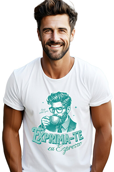 StoryGift Romania Tricou Barbati Exprima-te Cu Espresso Cafea Om De Afaceri E...