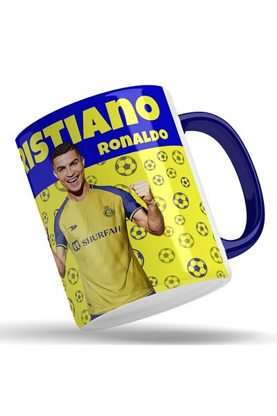 MECKSA Ronaldo Al Nassr Fc Blue Ceramic Coffee Mug (325ML)