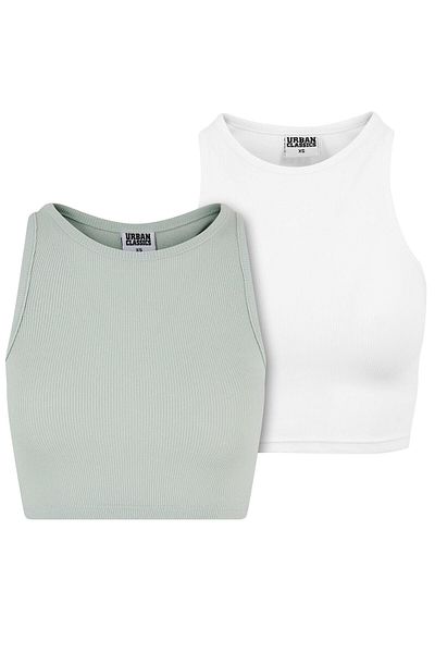 Urban Classics Damen Ladies Cropped Rib Top 2-pack