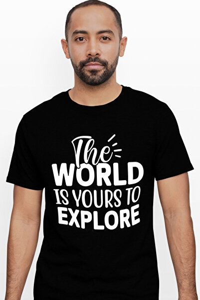 StoryGift Romania Tricou Barbati Cu Mesajul "the World Is Yours To Explore" -...