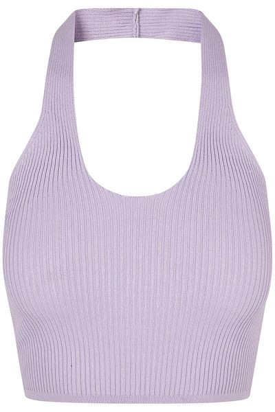 Urban Classics Damen Ladies Rib Knit Crossed Neckholder Top