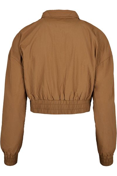 Urban Classics Damen Ladies Cropped Crinkle Nylon Pull Over Jacket