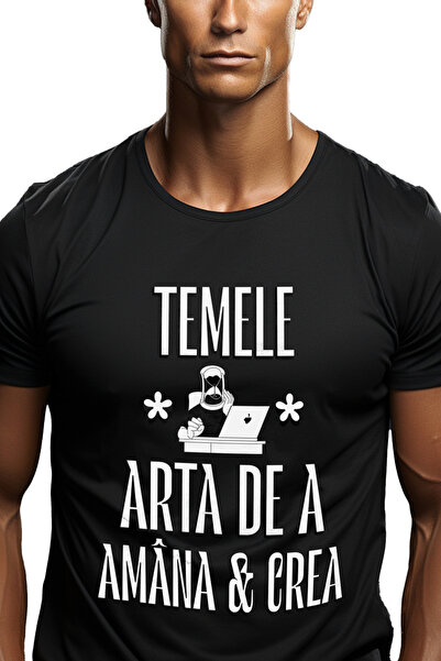 StoryGift Romania Tricou Barbati Teme Arta De A Amana Si Crea Scoala Cu Impri...