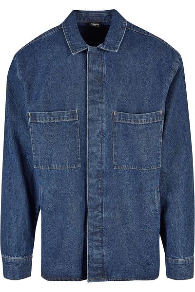 Urban Classics Übergroßes Denim-Taschenhemd für Herren