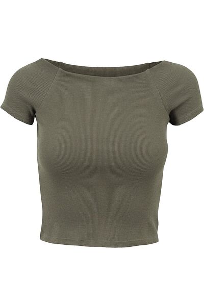 Urban Classics Damen Ladies Off Shoulder Rib Tee