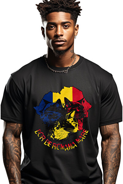 StoryGift Romania Ανδρικό T-Shirt Τρεις Γάτες Σημαία Ρουμανίας, Με στάμπα στο...