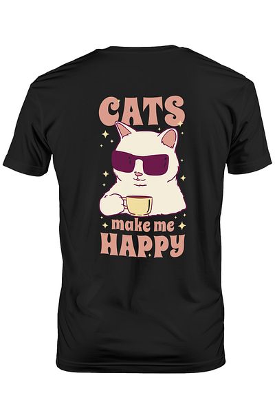 StoryGift Romania Personalized Men's T-Shirt For Cat Lovers With The Message In English Cats Make Me Stg