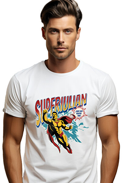 StoryGift Romania Tricou Barbati Super Iulian, Supererou Sunt Aici Pentru Tin...